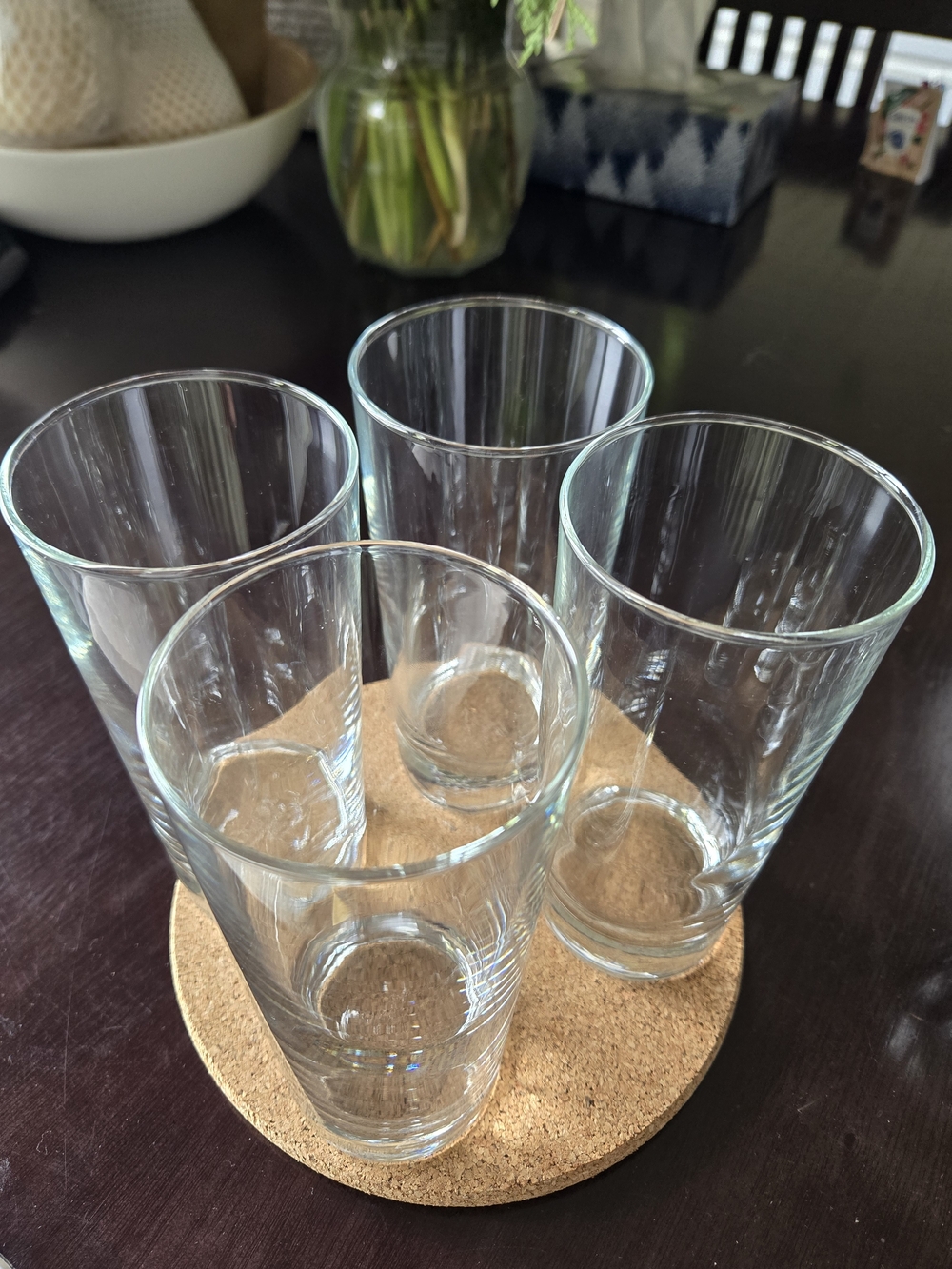 Clear Glass Drinking Tumblers - Set of 4